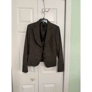 The Limited Blazer Brown ish Gray 3 Button Career Jacket Women Sz 6 Work Coat